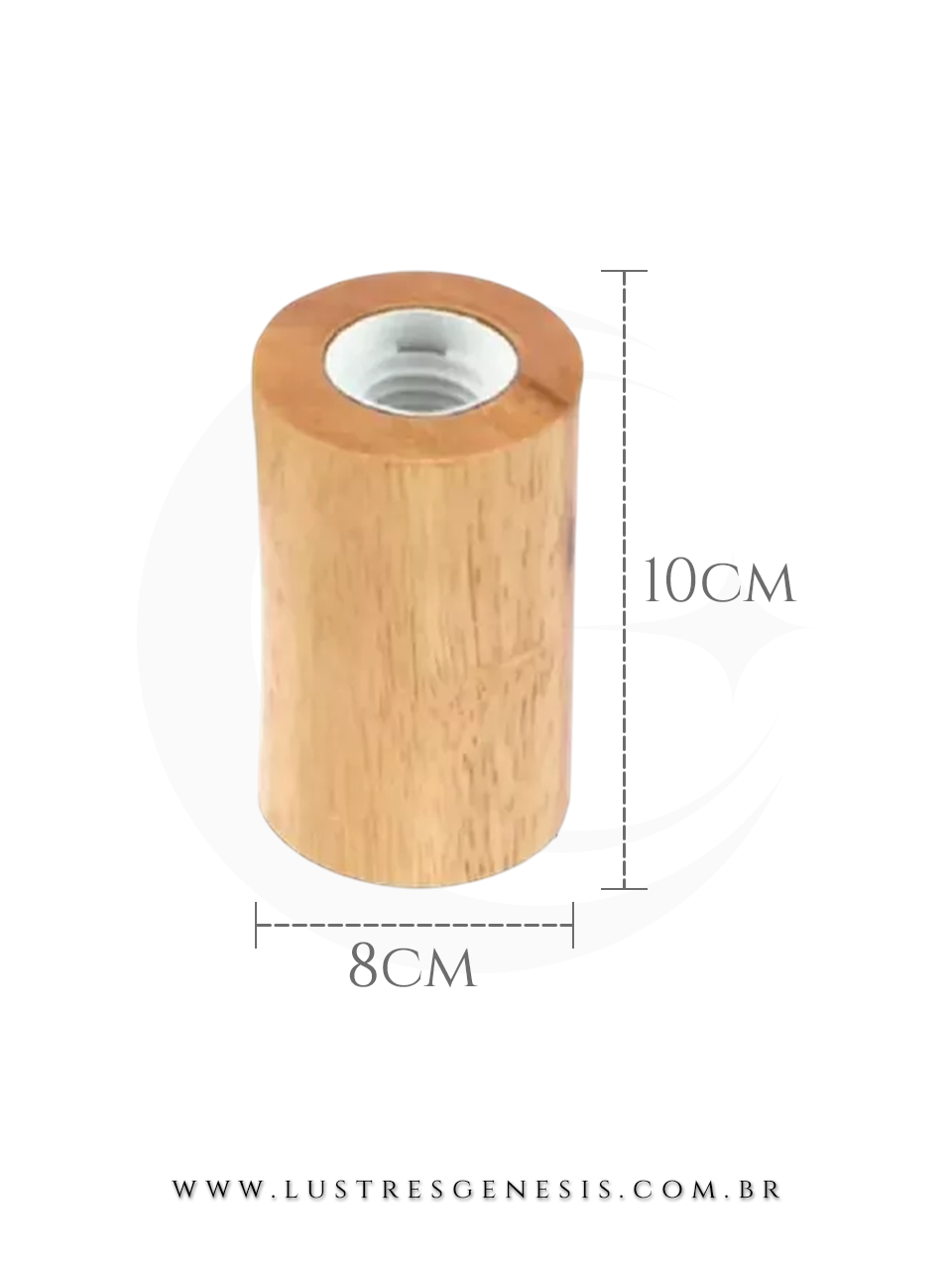 Luminária Abajur Clint de madeira com interruptor para mesa de escritório ou cabeceira de cama. Lustres Gênesis loja online de Lustres e Iluminação Decorativa